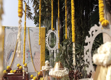 A Slow Motion Shot of an Indian Wedding Decoration in India