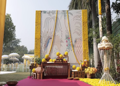 A Slow Motion Shot of an Indian Wedding Decoration in India