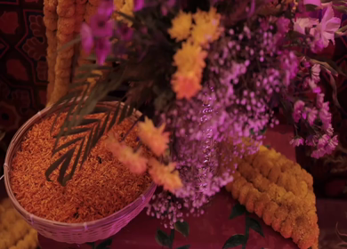 A Slow Motion Shot of an Indian Wedding Venue Decoration in India