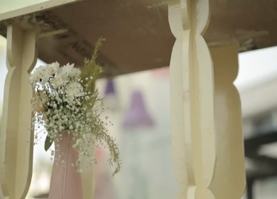 A Slow Motion Shot of an Indian Wedding Venue Decoration in India