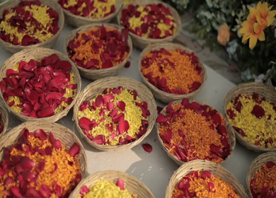 A Slow Motion Shot of an Indian Wedding Venue Decoration in India