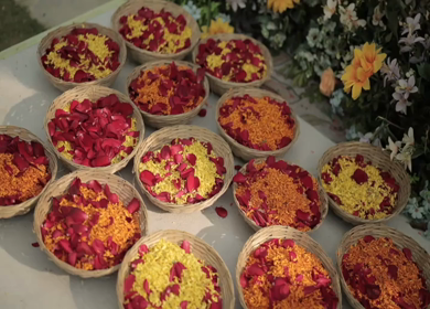 A Slow Motion Shot of an Indian Wedding Venue Decoration in India