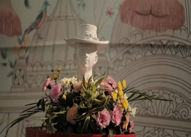 A Slow Motion Shot of an Indian Wedding Venue Decoration in India