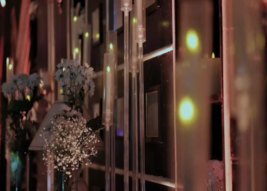 A Slow Motion Shot of an Indian Wedding Venue Decoration in India