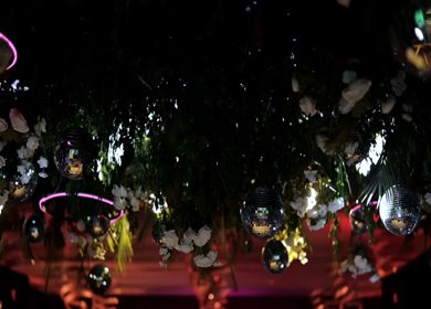 A Slow Motion Shot of an Indian Wedding Venue Decoration in India