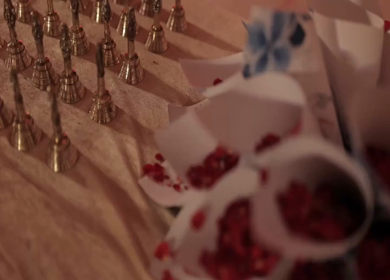 A Slow Motion Shot of an Indian Wedding Venue Decoration in India