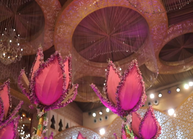 A Slow Motion Shot of an Indian Wedding Decoration in India