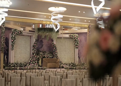 A Slow Motion Shot of an Indian Wedding Venue Decoration in India