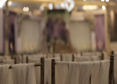 A Slow Motion Shot of an Indian Wedding Venue Decoration in India