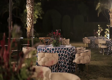 A Slow Motion Shot of an Indian Wedding Venue Decoration in India