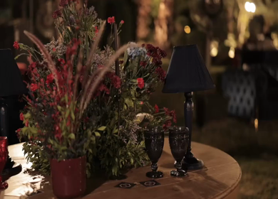 A Slow Motion Shot of an Indian Wedding Venue Decoration in India