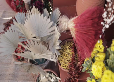 A Slow Motion Shot of an Indian Wedding Venue Decoration in India