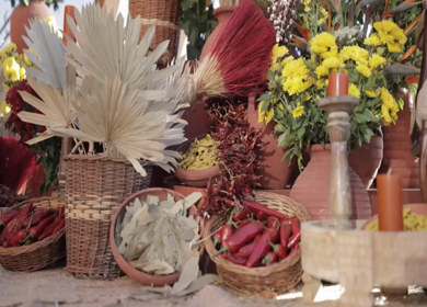 A Slow Motion Shot of an Indian Wedding Venue Decoration in India