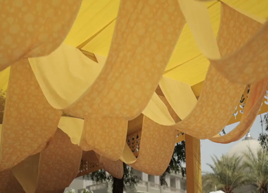 A Slow Motion Shot of an Indian Wedding Venue Decoration in India