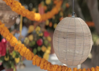 A Slow Motion Shot of an Indian Wedding Venue Decoration in India