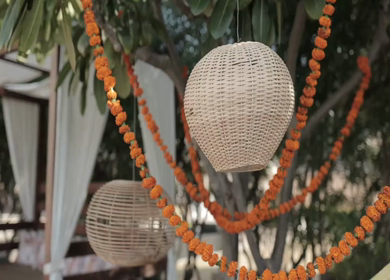 A Slow Motion Shot of an Indian Wedding Venue Decoration in India