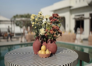 A Slow Motion Shot of an Indian Wedding Venue Decoration in India