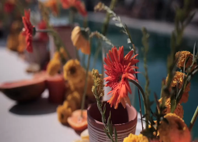 A Slow Motion Shot of an Indian Wedding Venue Decoration in India