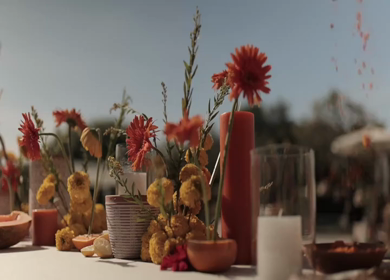A Slow Motion Shot of an Indian Wedding Venue Decoration in India