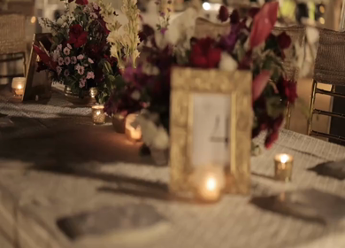 A Slow Motion Shot of an Indian Wedding Venue Decoration in India
