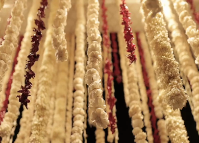 A Slow Motion Shot of an Indian Wedding Venue Decoration in India