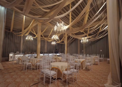 A Slow Motion Shot of an Indian Wedding Venue Decoration in India