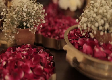 A Slow Motion Shot of an Indian Wedding Venue Decoration in India