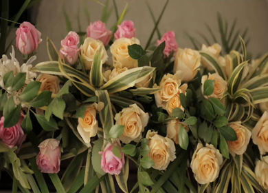 A Slow Motion Shot of an Indian Wedding Venue Decoration in India