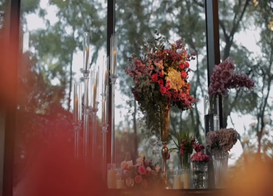 A Slow Motion Shot of an Indian Wedding Venue Decoration in India