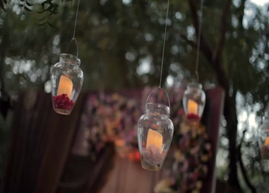 A Slow Motion Shot of an Indian Wedding Venue Decoration in India