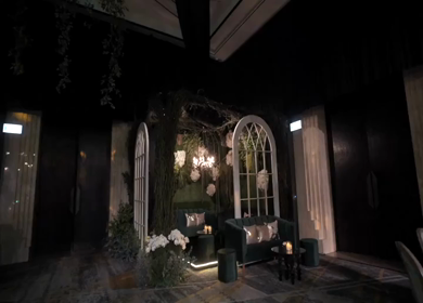 A Slow Motion Shot of an Indian Wedding Venue Decoration in India