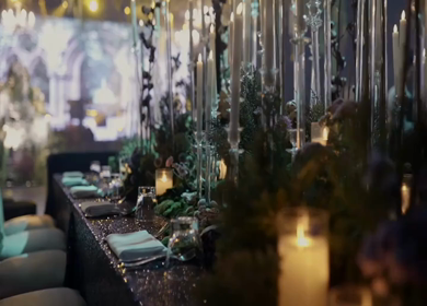 A Slow Motion Shot of an Indian Wedding Venue Decoration in India