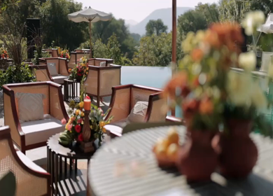 A Slow Motion Shot of an Indian Wedding Venue Decoration in India