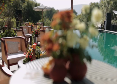 A Slow Motion Shot of an Indian Wedding Venue Decoration in India