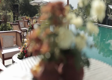A Slow Motion Shot of an Indian Wedding Venue Decoration in India