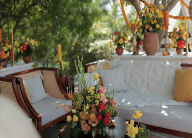 A Slow Motion Shot of an Indian Wedding Venue Decoration in India