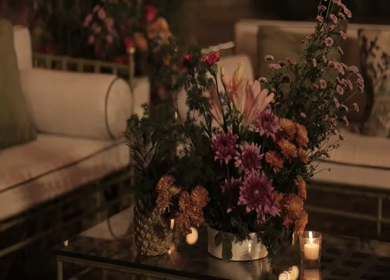 A Slow Motion Shot of an Indian Wedding Venue Decoration in India