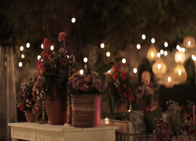 A Slow Motion Shot of an Indian Wedding Venue Decoration in India