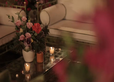 A Slow Motion Shot of an Indian Wedding Venue Decoration in India