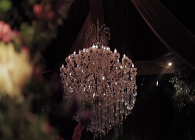 A Slow Motion Shot of an Indian Wedding Venue Decoration in India