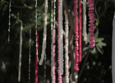 A Slow Motion Shot of an Indian Wedding Venue Decoration in India