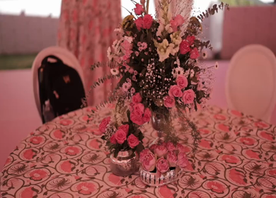 A Slow Motion Shot of an Indian Wedding Venue Decoration in India