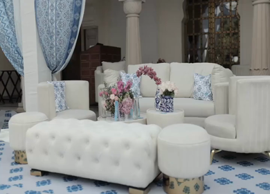 A Slow Motion Shot of an Indian Wedding Venue Decoration in India