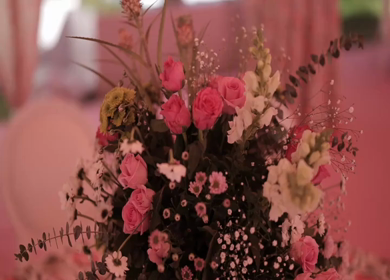 A Slow Motion Shot of an Indian Wedding Venue Decoration in India