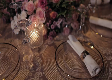A Slow Motion Shot of an Indian Wedding Venue Decoration in India