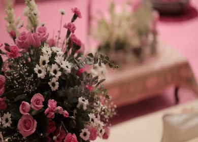 A Slow Motion Shot of an Indian Wedding Venue Decoration in India