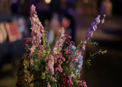 A Slow Motion Shot of an Indian Wedding Venue Decoration in India