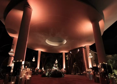 A Slow Motion Shot of an Indian Wedding Venue Decoration in India