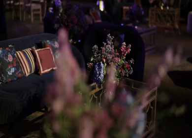 A Slow Motion Shot of an Indian Wedding Venue Decoration in India