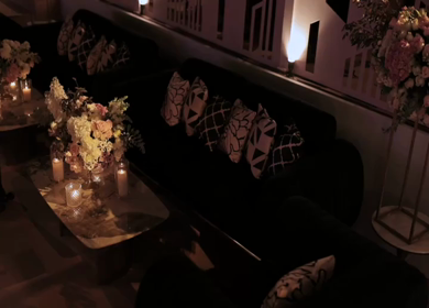 A Slow Motion Shot of an Indian Wedding Venue Decoration in India